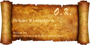 Orbán Kleopátra névjegykártya